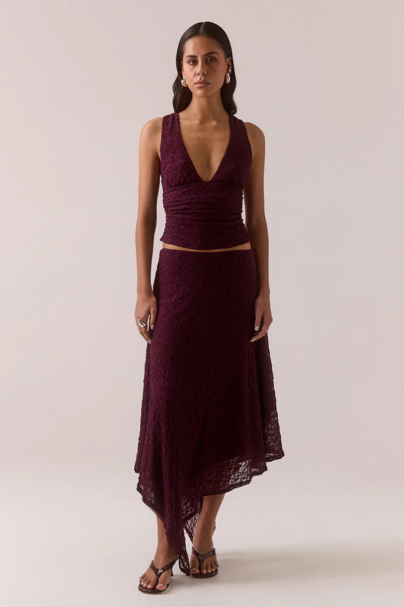Aaila Lace Skirt - Plum