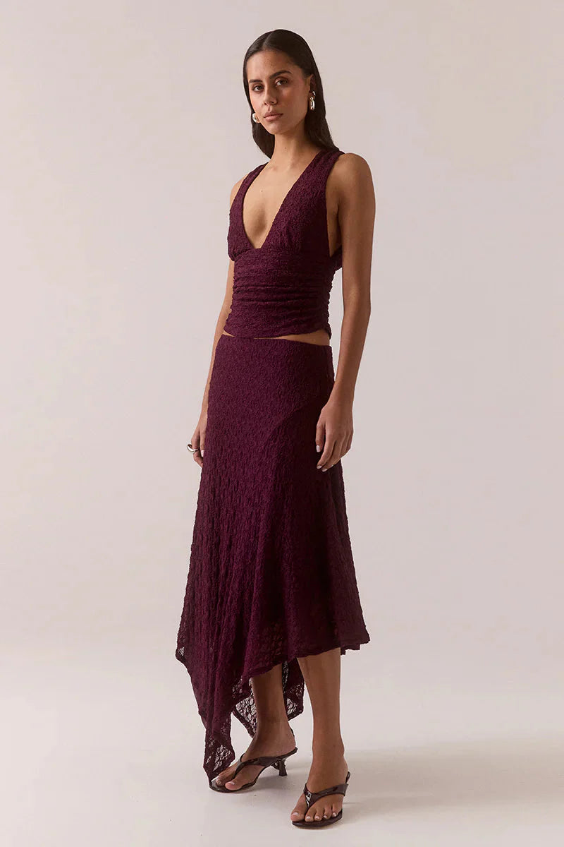 Aaila Lace Top - Plum