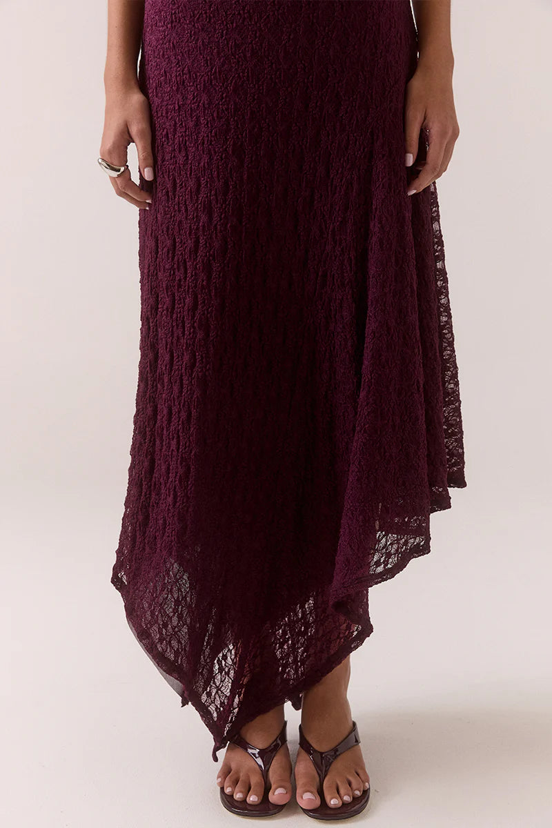 Aaila Lace Skirt - Plum