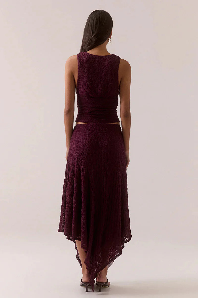 Aaila Lace Skirt - Plum
