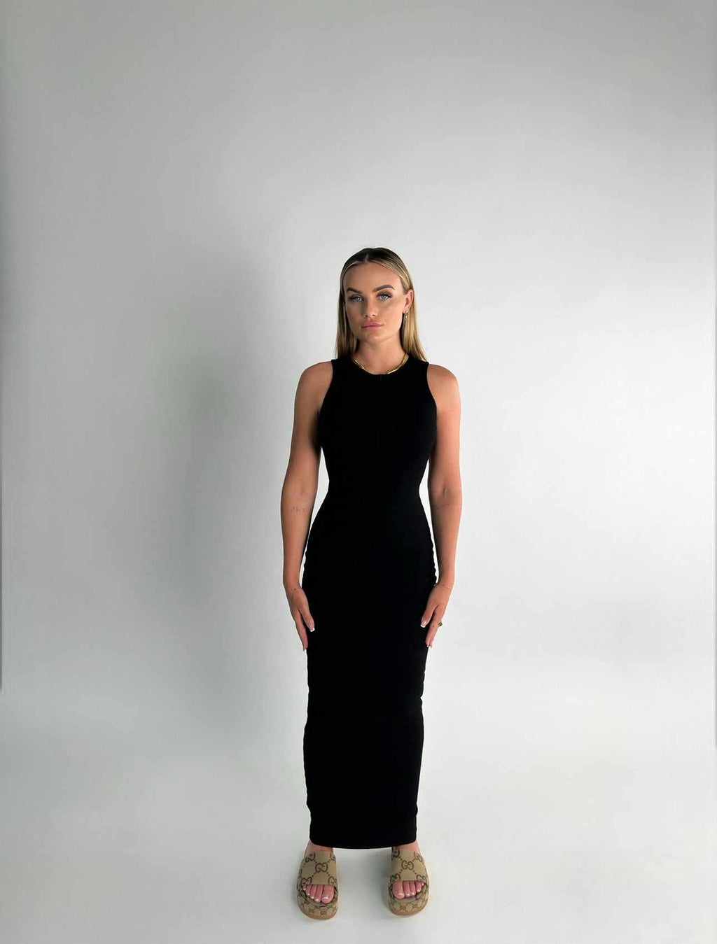 Lola Ribbed Maxi Dress Comfortable Stretchy Sleeveless Dress