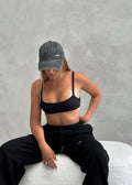 Ayla Ribbed Crop - Onyx