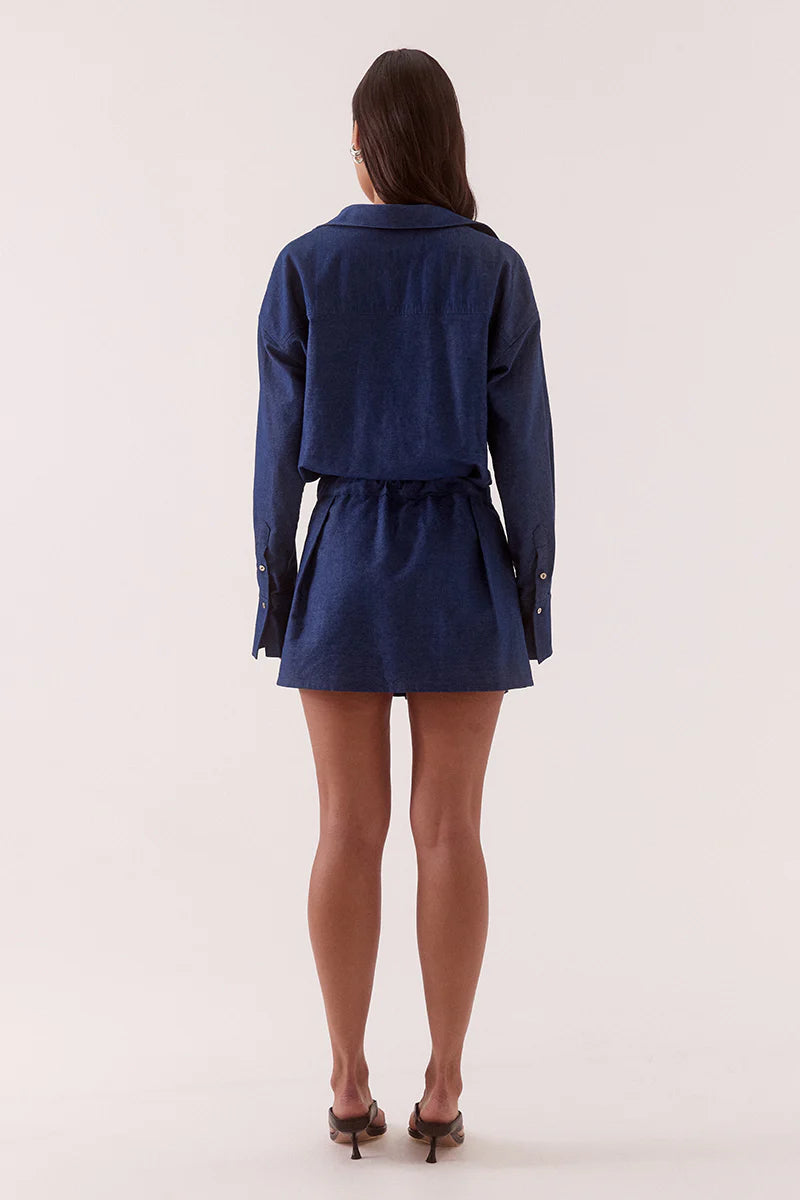 Quinn Shirt Dress - Mid Wash Blue