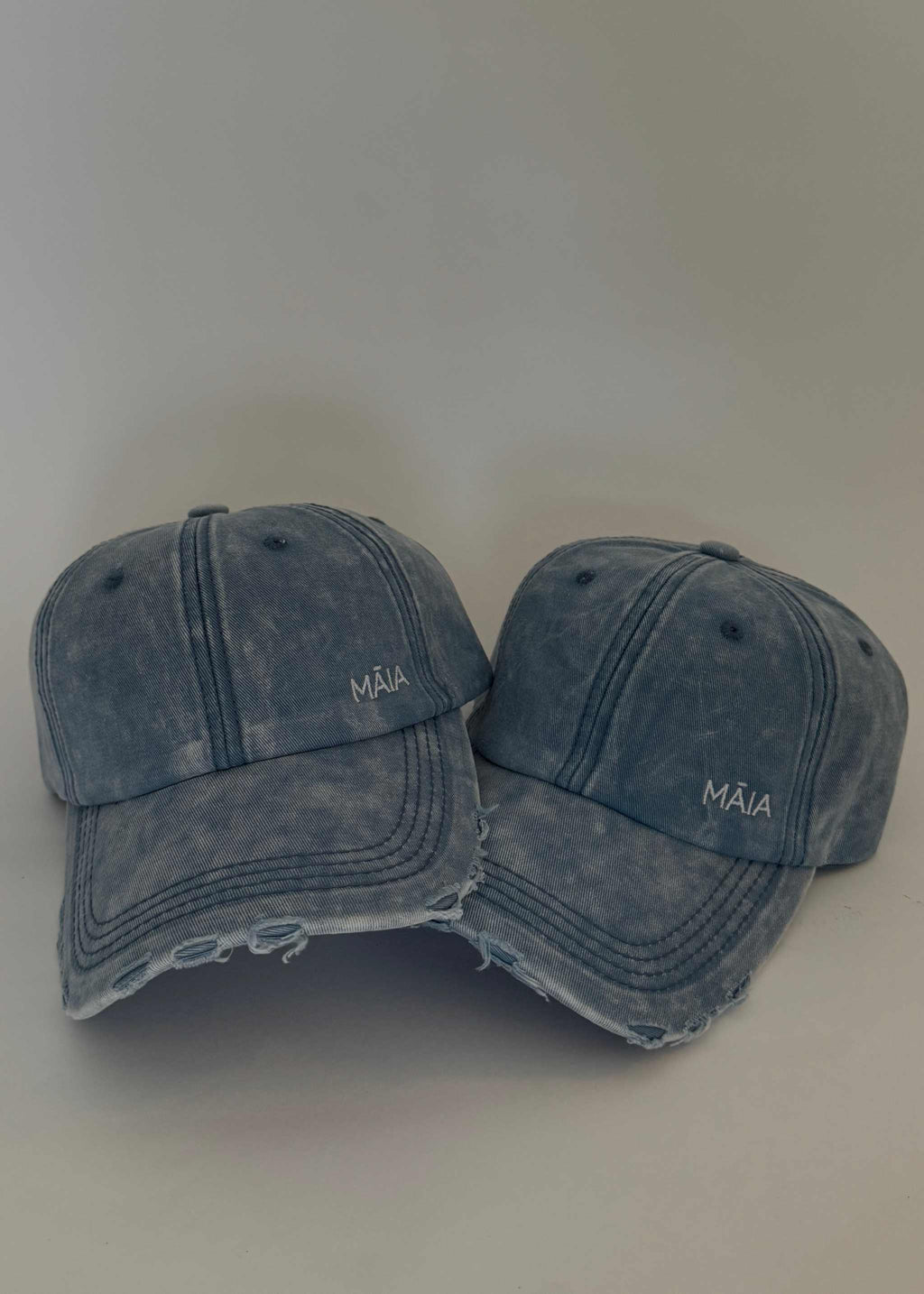 Essentials Denim Distressed Cap - Adjustable Hat
