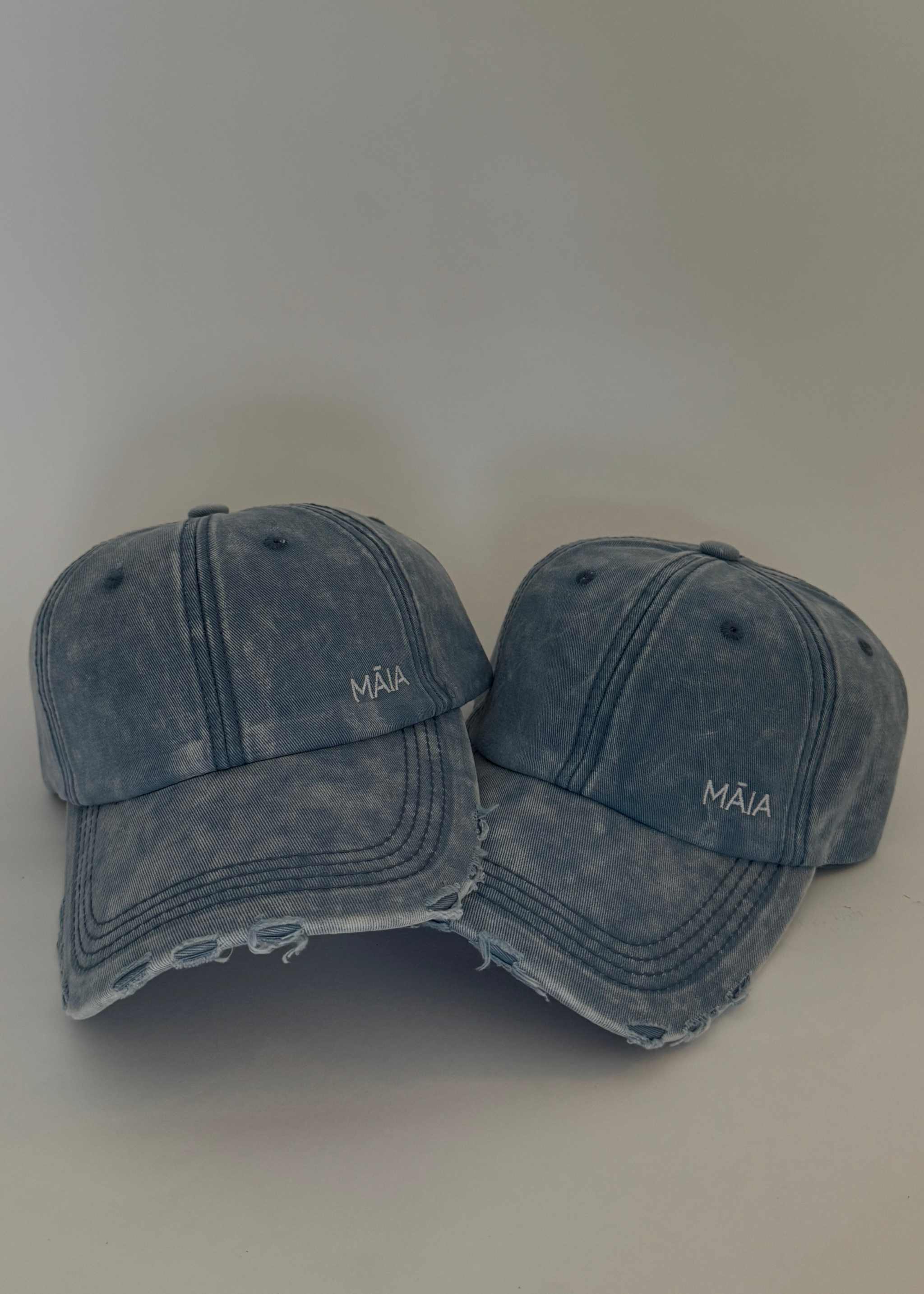 Essentials Denim Distressed Cap - Adjustable Hat