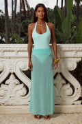 Agenta Ruched Waist Maxi Skirt - Sea Foam