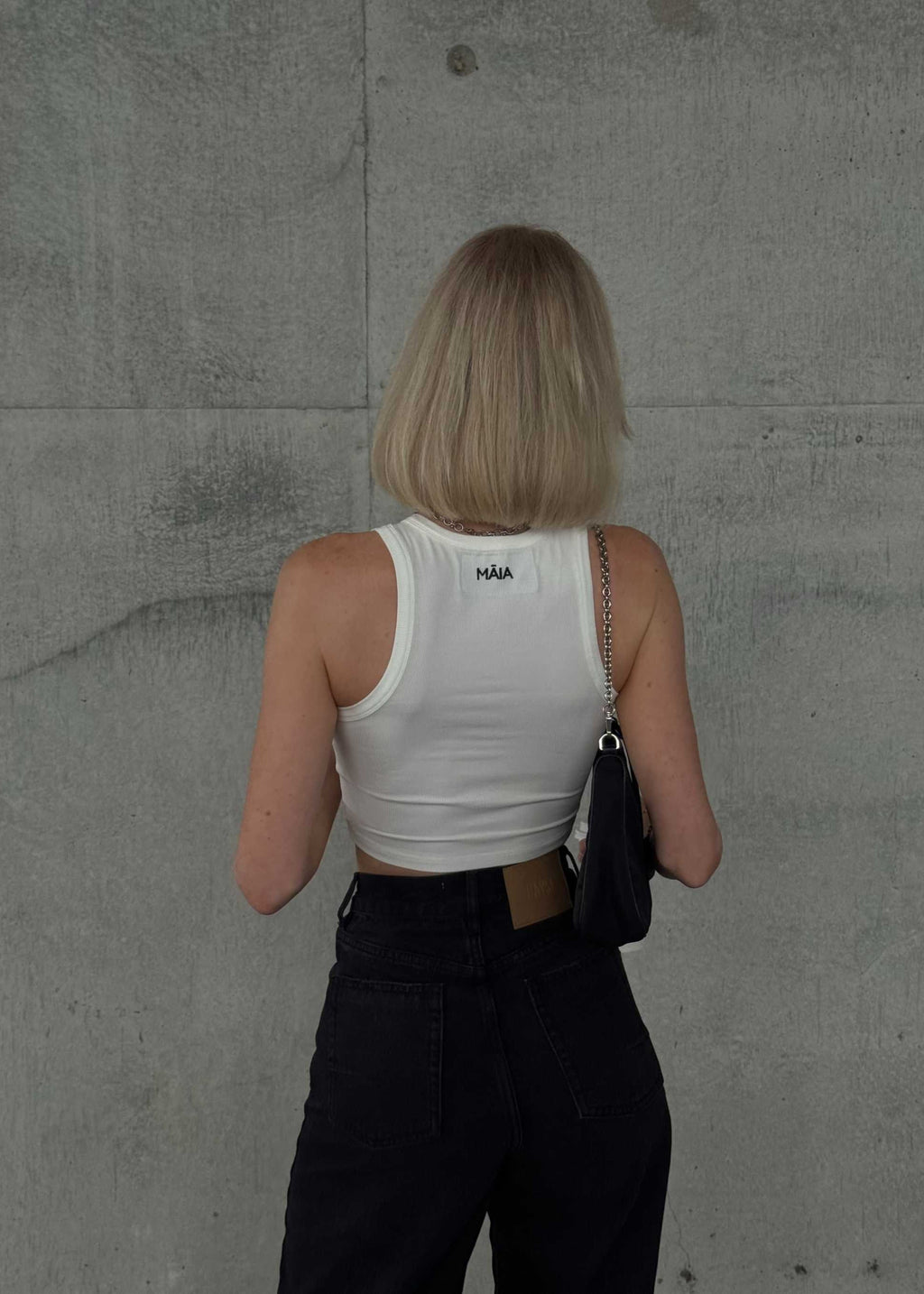 Marl Ribbed Tank - Soft Stretchy Crop Tank in White