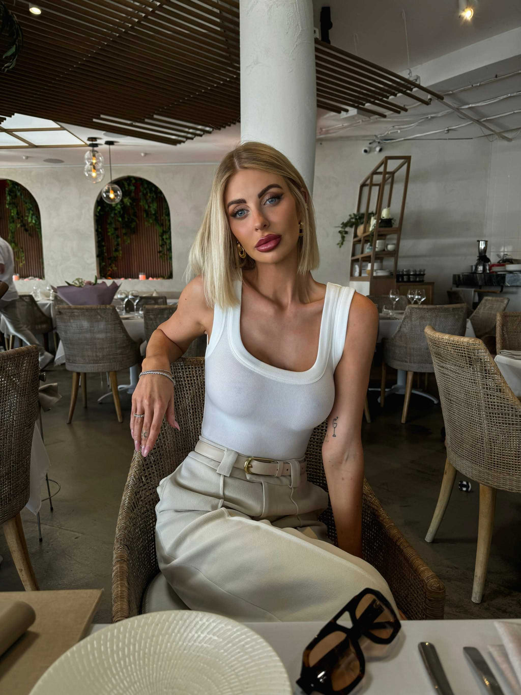 Adele Ribbed Bodysuit - Coconut