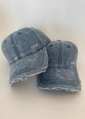 Essentials Denim Distressed Cap - Adjustable Hat