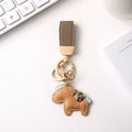 Leather Horse Keyring - Caramel