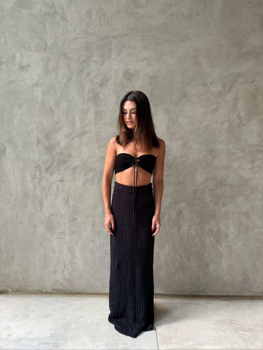 Stella Maxi Skirt - Versatile Knit Maxi Skirt Onyx