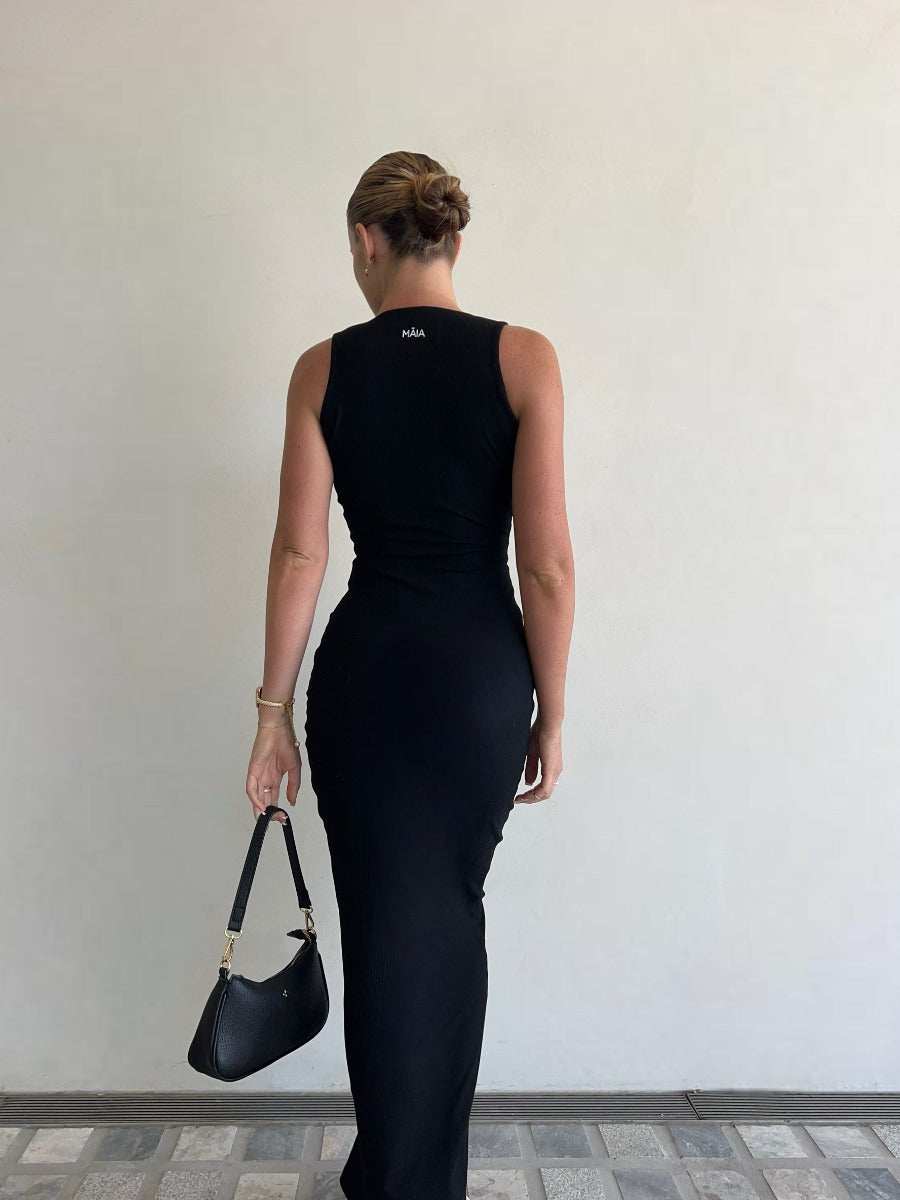 Lola Ribbed Maxi Dress Comfortable Stretchy Sleeveless Dress