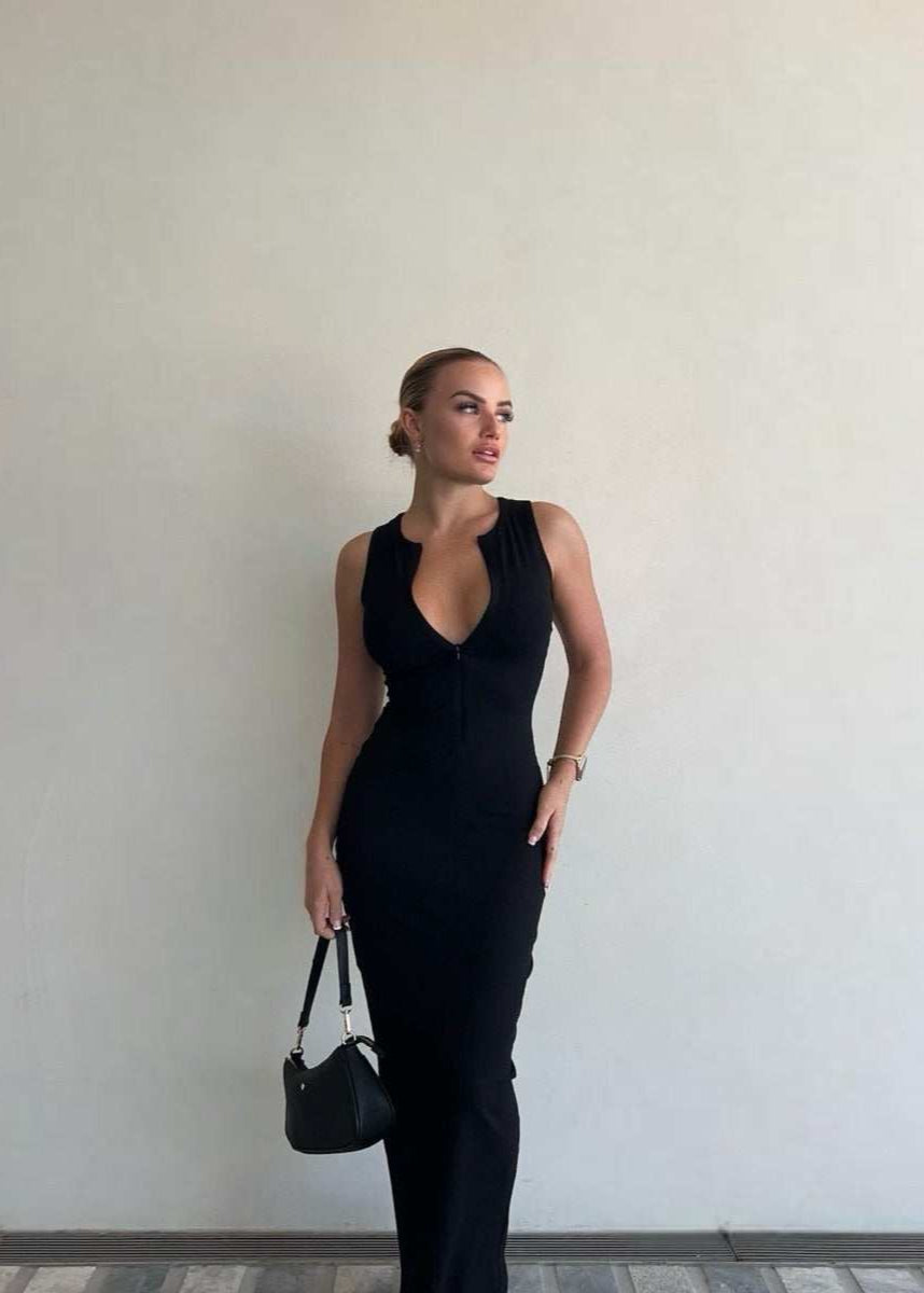 Lola Ribbed Maxi Dress Comfortable Stretchy Sleeveless Dress