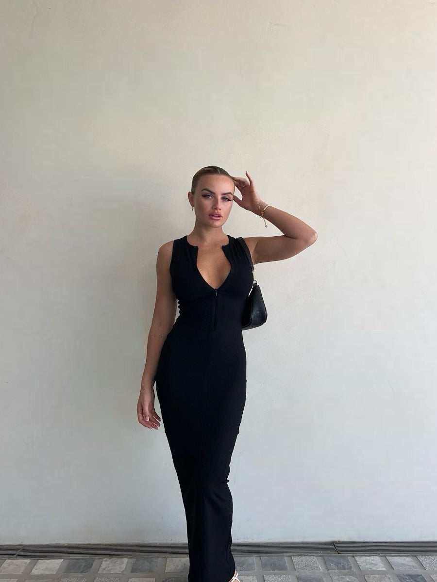 Lola Ribbed Maxi Dress Comfortable Stretchy Sleeveless Dress