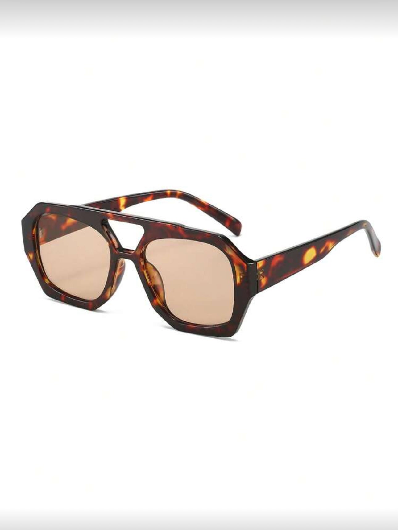 Marlo Sunglasses in Tortoise – geometric frame with amber lenses, Solana Design