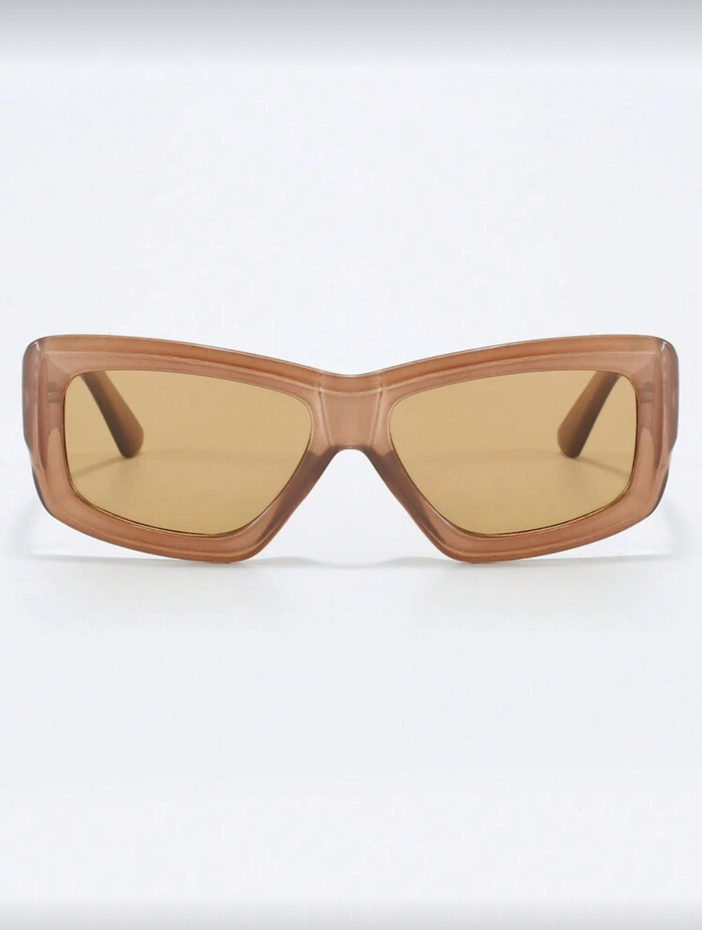 Selina Sunglasses in Caramel – angular frame with amber lenses, Solana Design