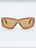 Selina Sunglasses in Caramel – angular frame with amber lenses, Solana Design
