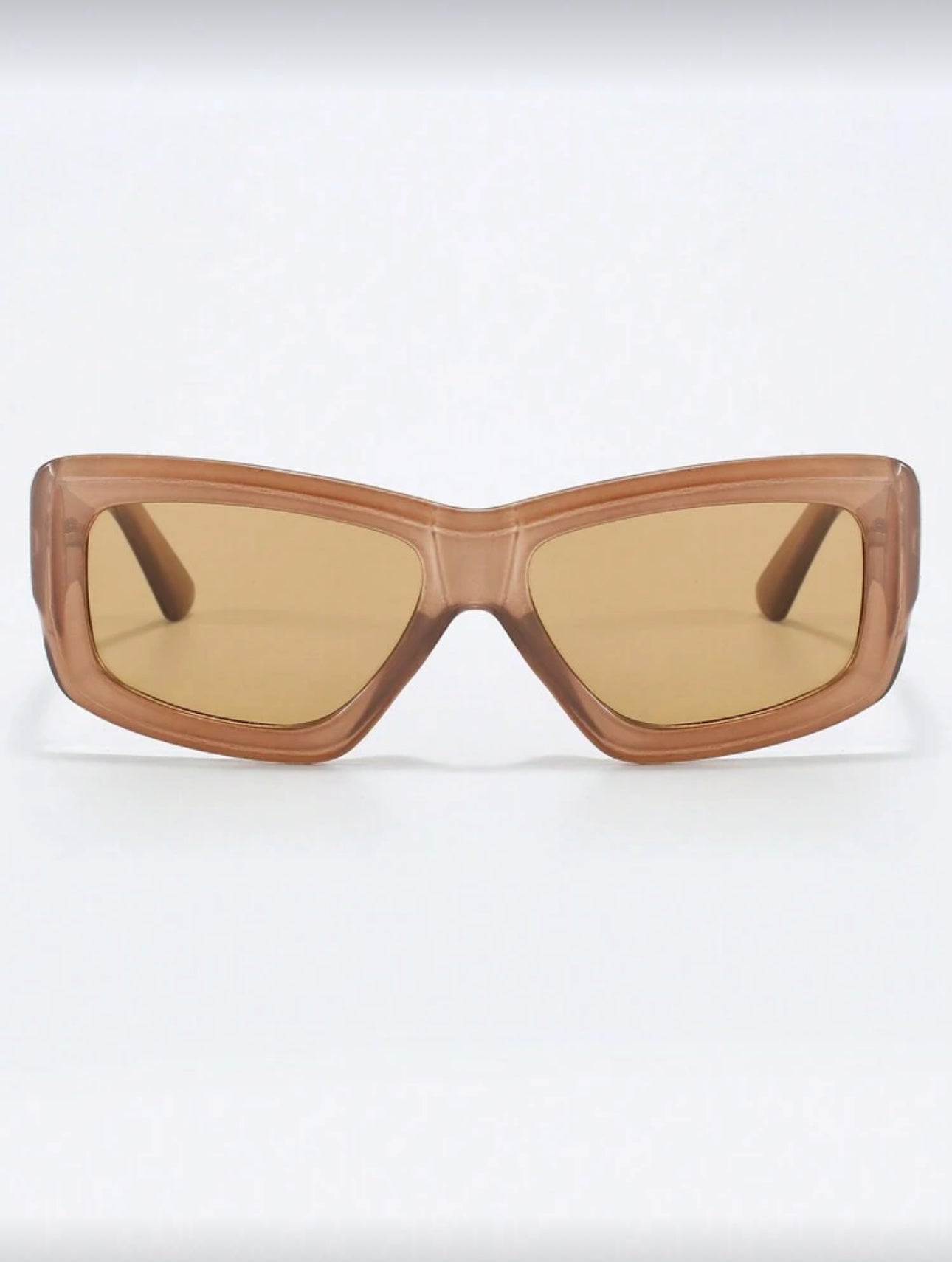 Selina Sunglasses in Caramel – angular frame with amber lenses, Solana Design