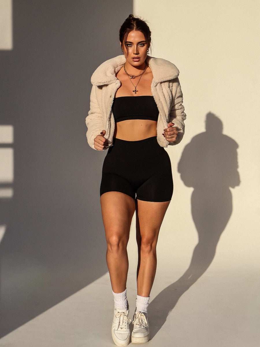 Mira Essential Shorts High-Rise Cycling Shorts Onyx Colour