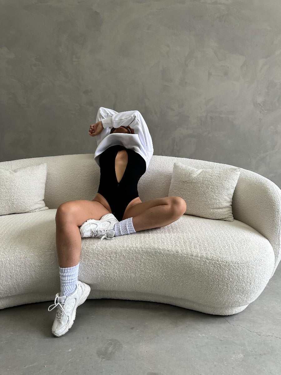 Sommer Zip Stretch Bodysuit Lightweight Ribbed Cotton Fit