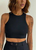 Marl Ribbed Tank - Onyx