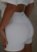 Mira Essential Shorts - High-Rise Form-Hugging Cycling Shorts White