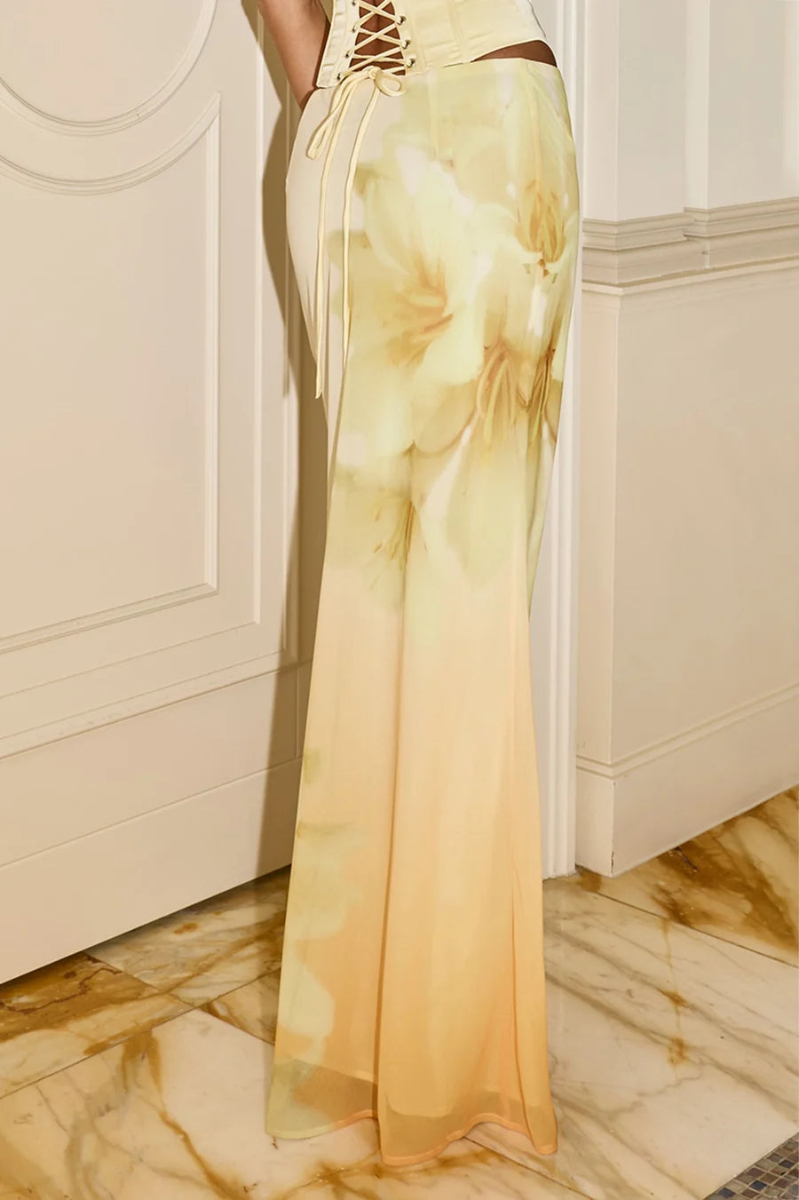 Wynnie Low Waist Maxi Skirt - Yasmin Yellow