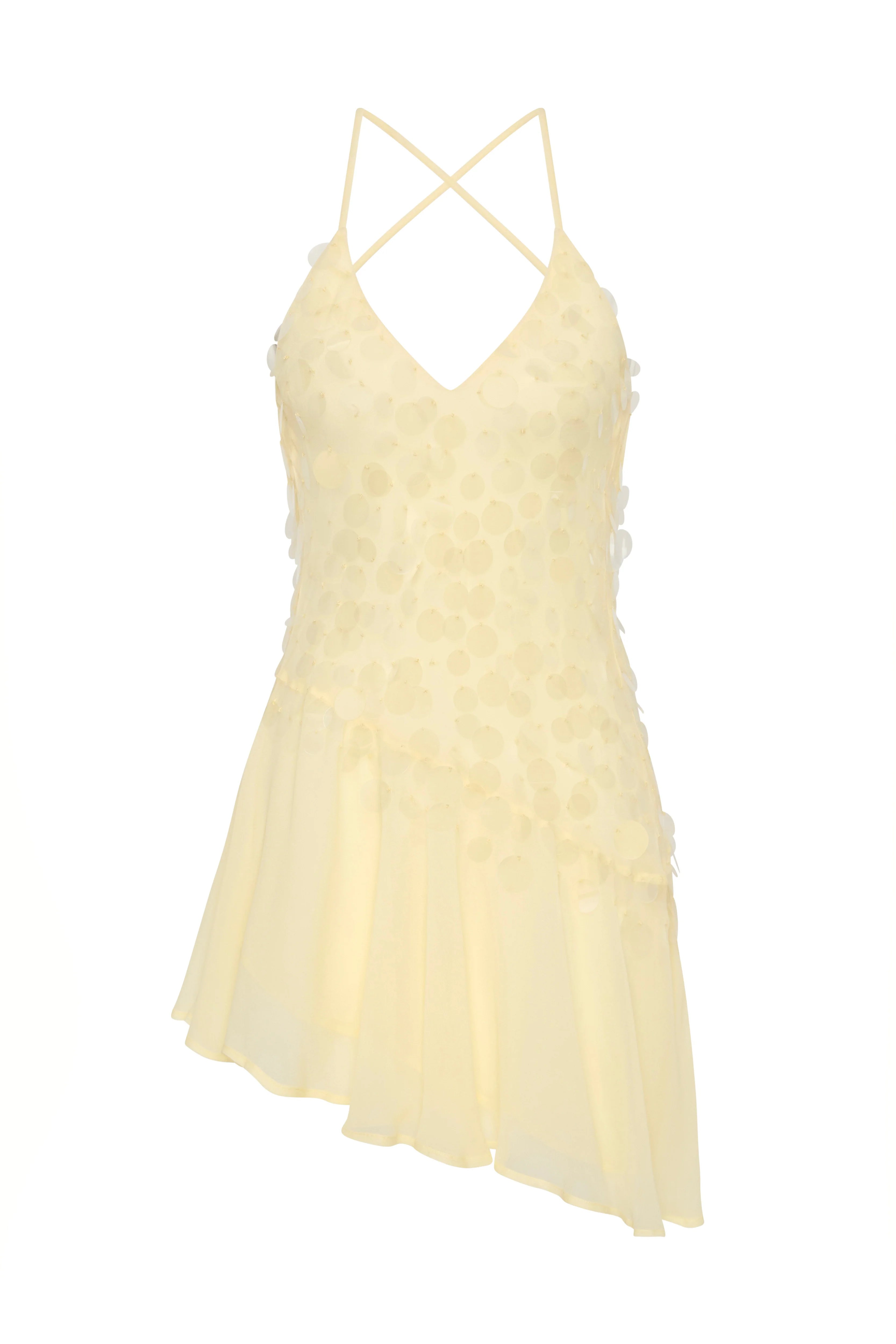 Cleo Sequin Mini Dress - Butter Yellow
