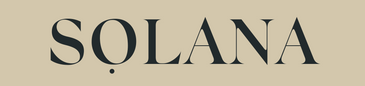 The word 'SOLANA' in a stylized font on a beige background