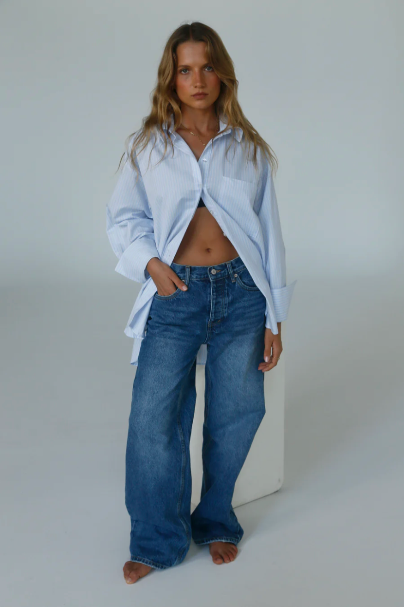 Hendrix Long Sleeve Shirt - Blue Stripe