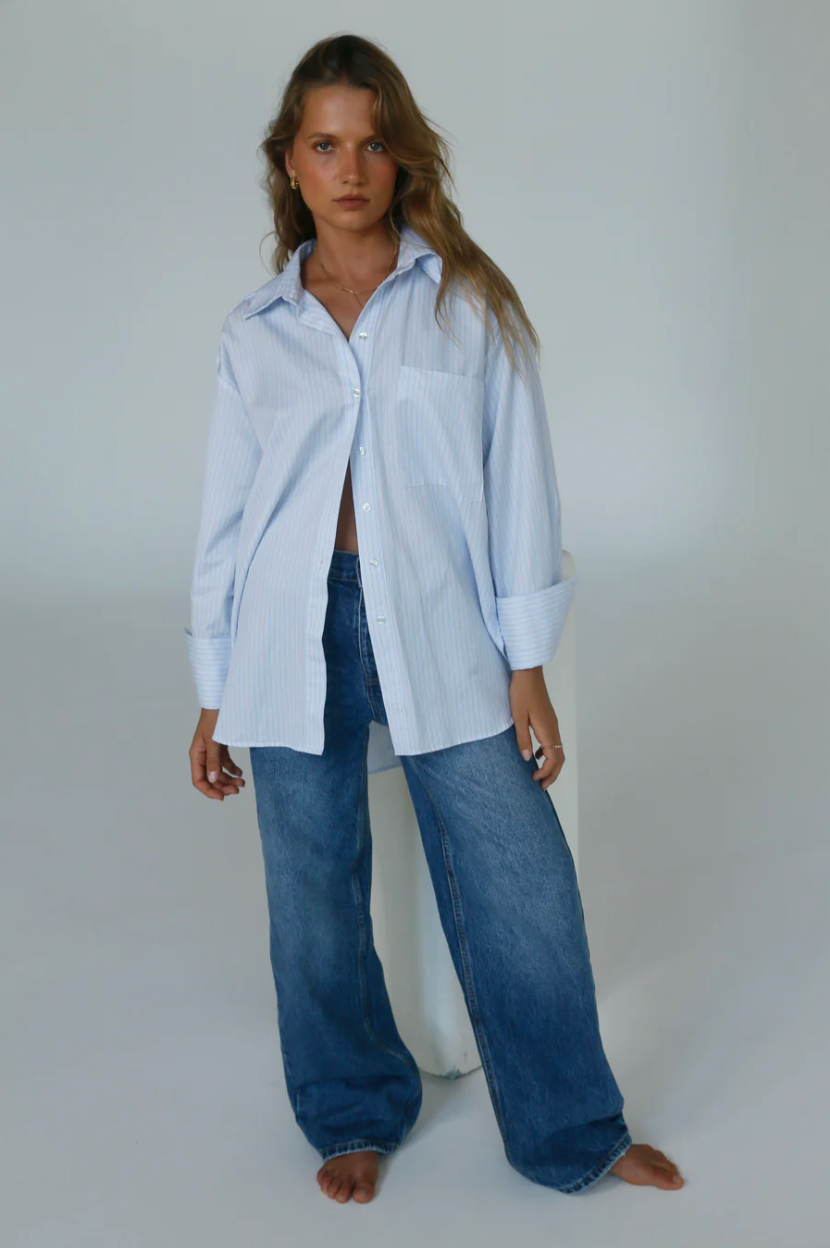 Hendrix Long Sleeve Shirt - Blue Stripe