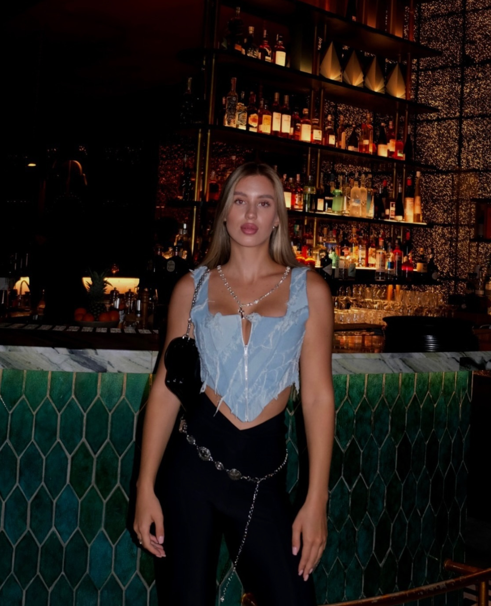 Distressed Zip Corset