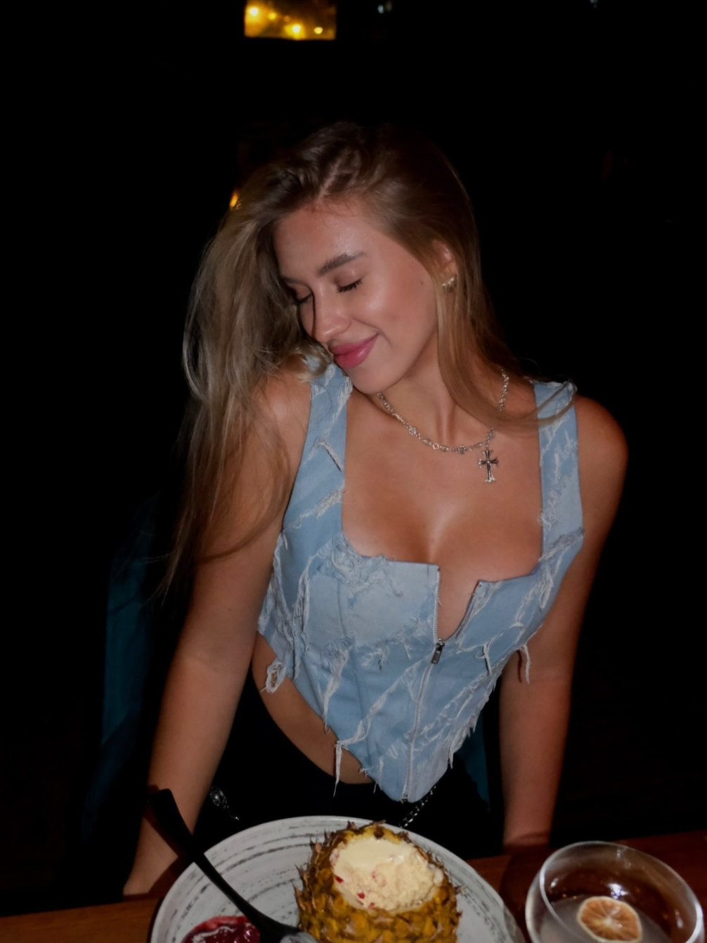 Distressed Zip Corset