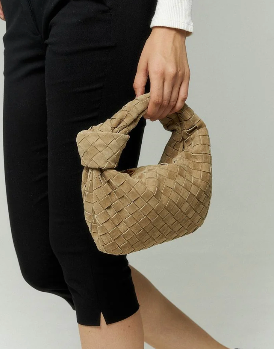 Amora Suede Handbag - Light Beige