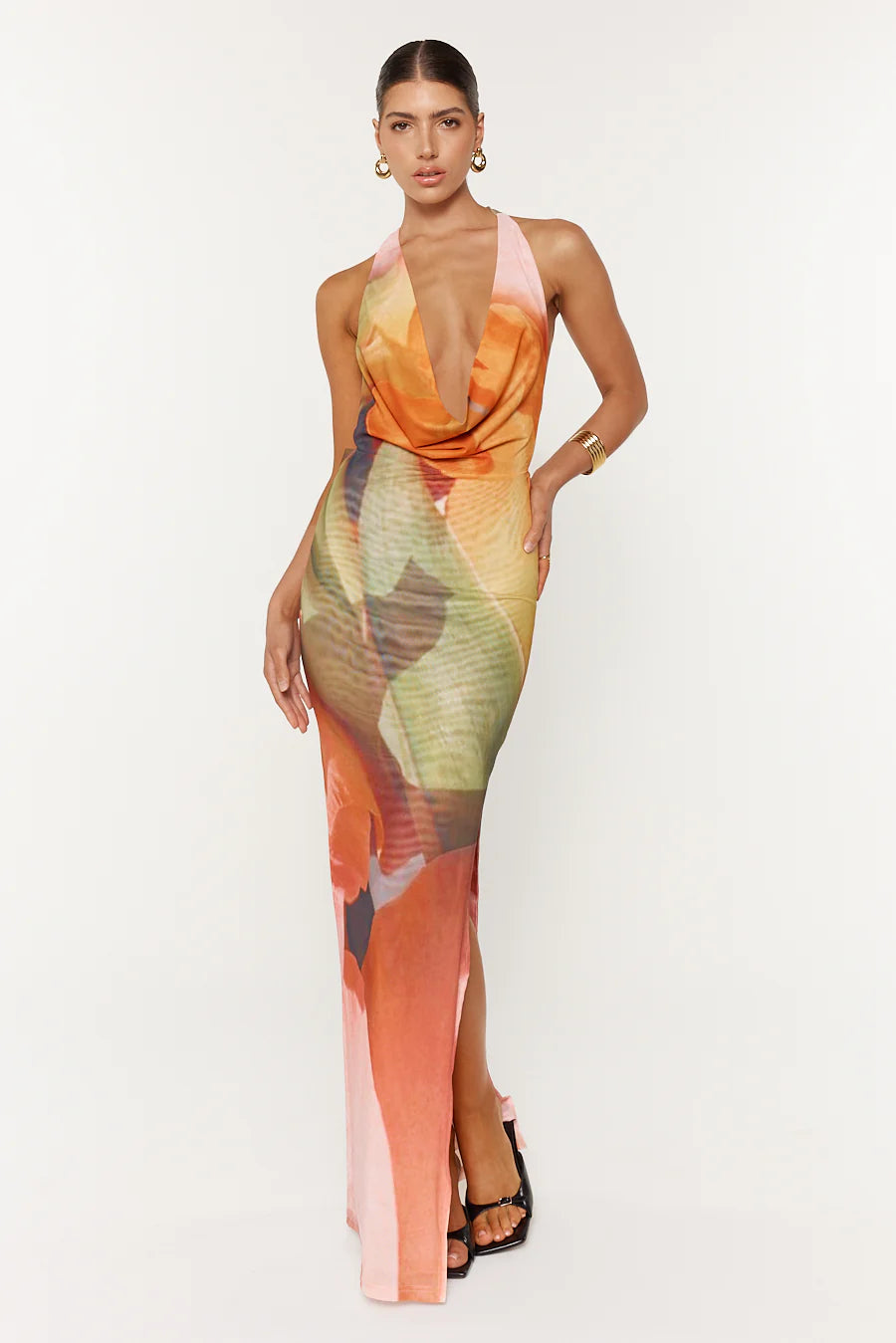 Pamela Cowl Halter Maxi - Posy