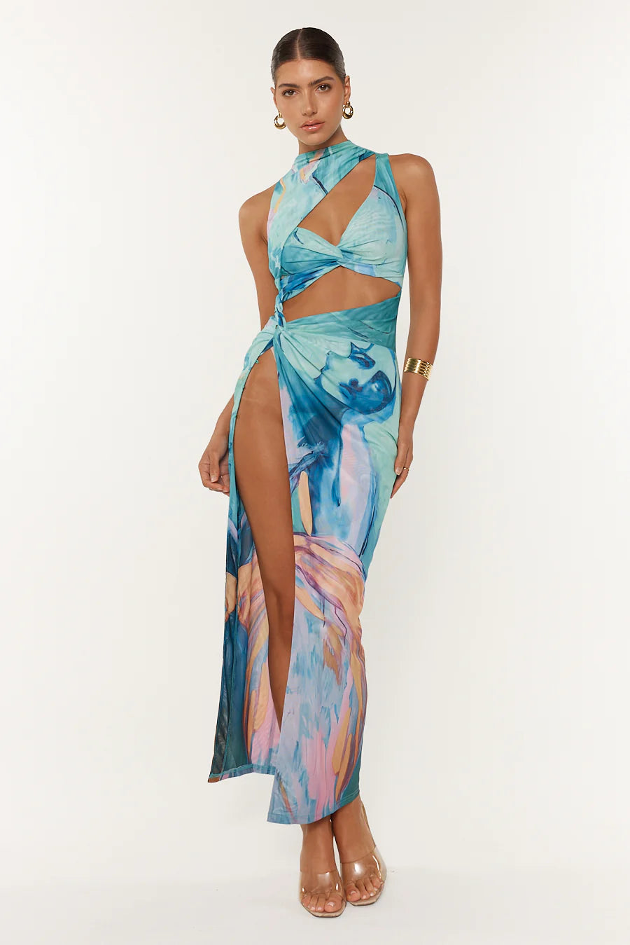 Sicily High-Neck Cut-Out Maxi - Neha