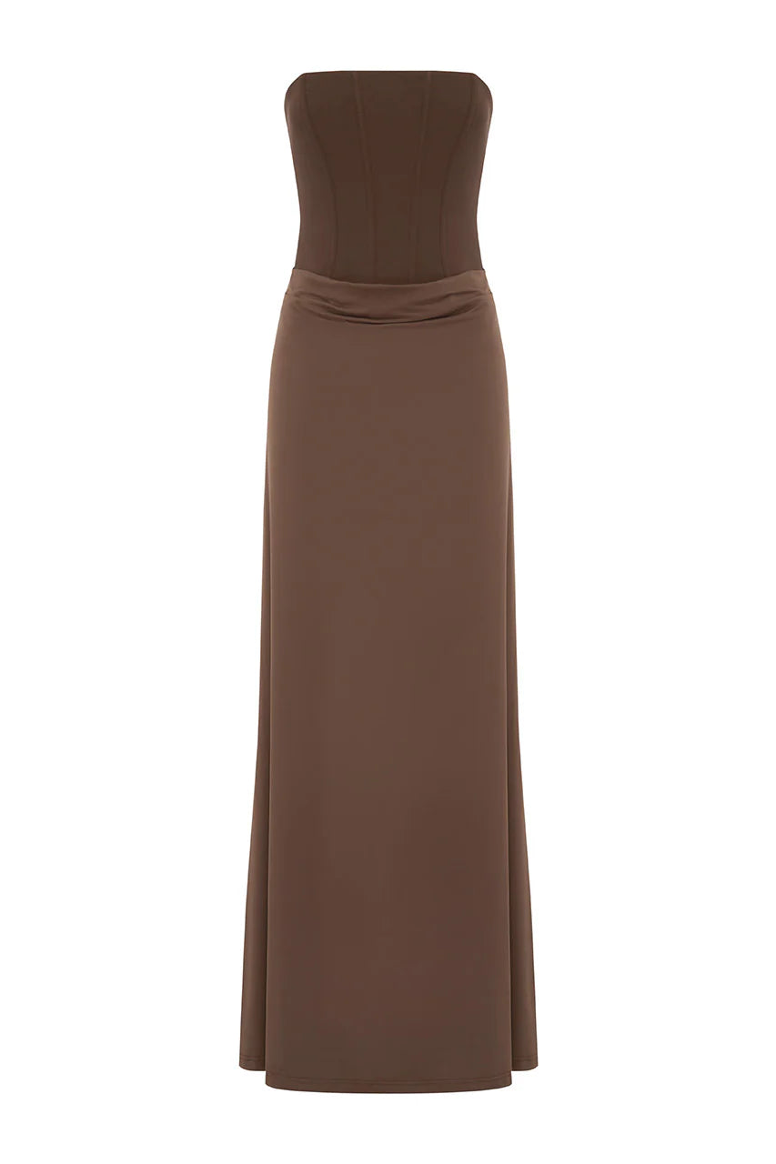 Taleah Corset Maxi Dress - Espresso
