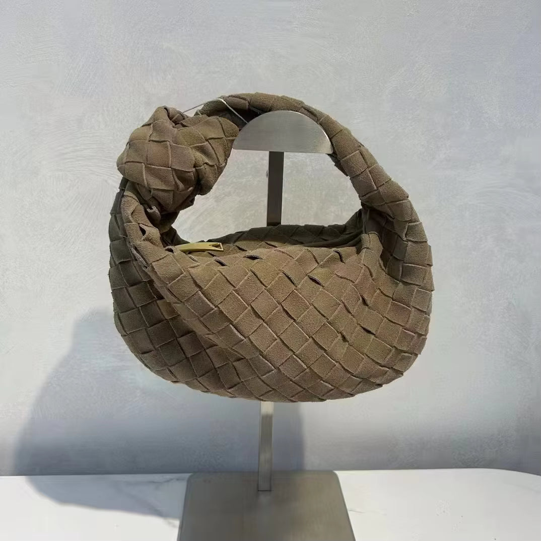 Amora Suede Handbag - Dark Beige